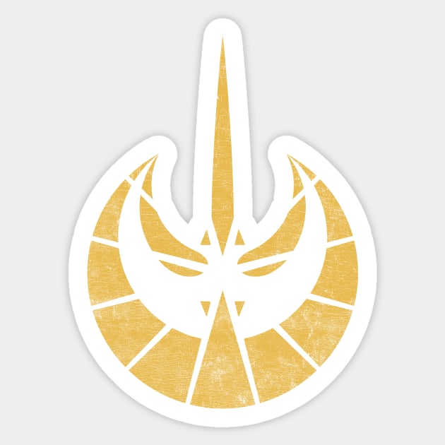 Temple Guard (Gold) Sticker by HalfHeartlessHero